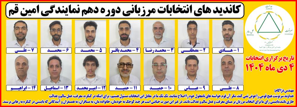 اطلاعیه انتخابات مرزبانی شعبه امین قم