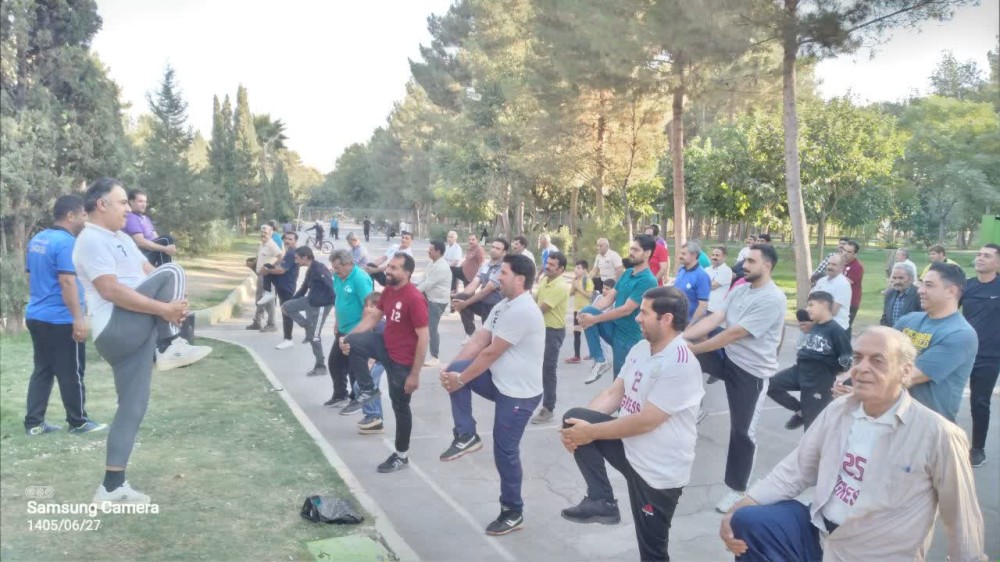 گزارش تصویری فعالیت های ورزشی مسافران نمایندگی پارک لاله نجف آباد روز جمعه مورخ ۱۴۰۵/۶/۲۷