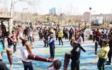گزارش تصویری از فعالیت ورزشی آموزشی مسافران کنگره 60 در پارک طالقانی 